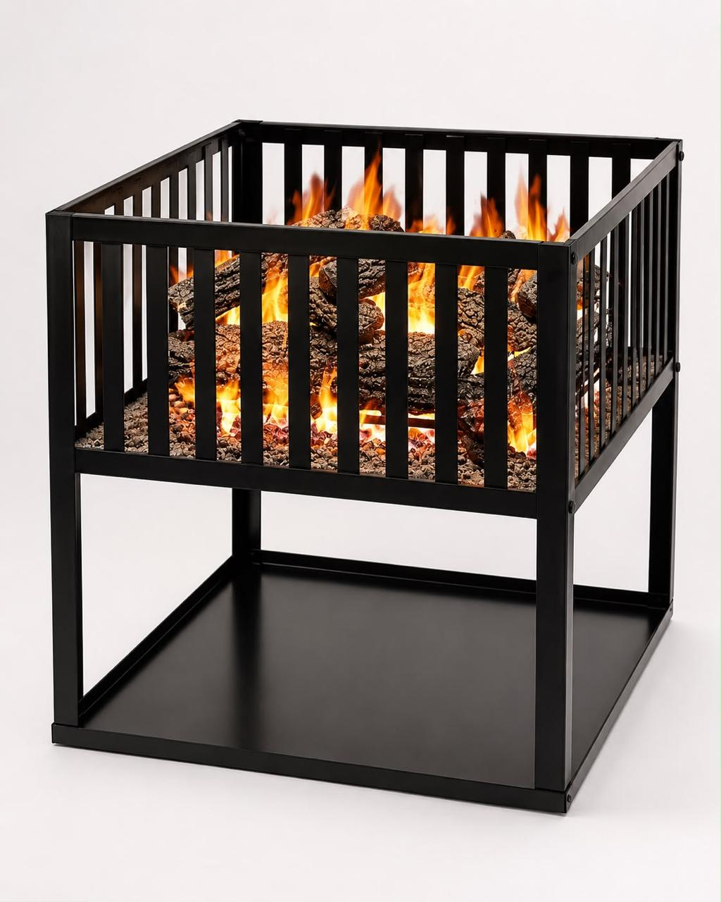 Square Bar Cage Fire Pit